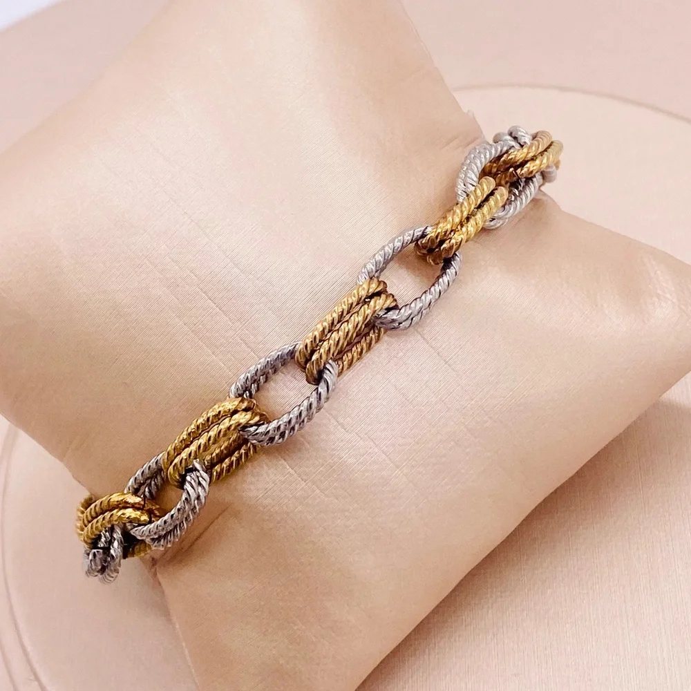 EUC Silver & Gold Plated Double Link Bracelet